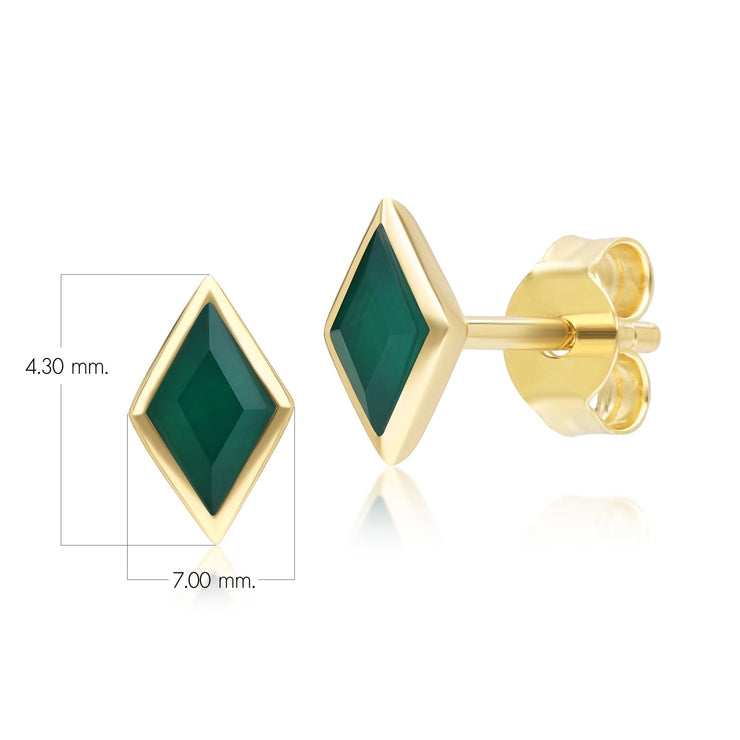 Classic Chalcedony Stud Earrings in 9ct Yellow Gold