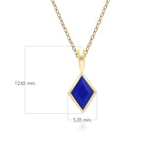 Classic Lapis Lazuli Pendant Necklace in 9ct Yellow Gold