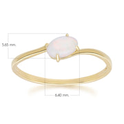 Classic Oval Opal Cabochon Ring in 9ct Yellow Gold