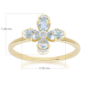 Floral Topaz & Diamond Ring in 9ct Yellow Gold