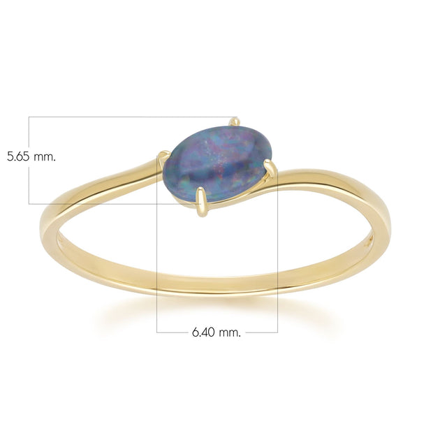 Classic Oval Triplet Opal Ring in 9ct Yellow Gold