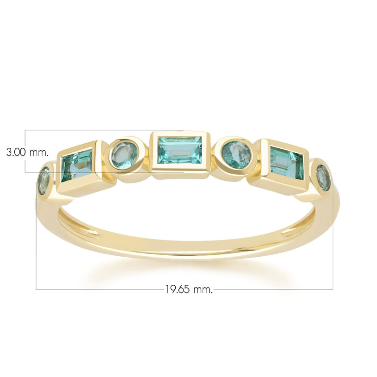 Classic Emerald Eternity Ring in 9ct Yellow Gold