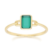 Classic Baguette Chalcedony Ring in 9ct Yellow Gold