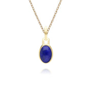 Classic Oval Lapis Lazuli Pendant Necklace in 9ct Yellow Gold