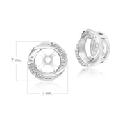 Classic Halo Diamond Swirl Ear Jacket Earrings in 9ct White Gold