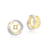 Classic Halo Diamond Swirl Ear Jacket Earrings in 9ct Yellow Gold