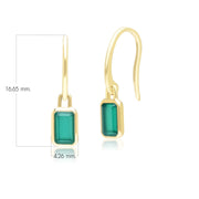 Classic Baguette Chalcedony Drop Earrings in 9ct Yellow Gold