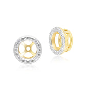 Classic Halo Diamond Ear Jacket Earrings in 9ct Yellow Gold