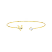 Gardenia Topaz Fox Bangle In 9ct Yellow Gold