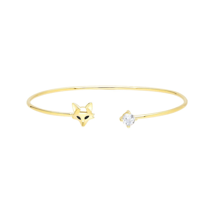 Gardenia Topaz Fox Bangle In 9ct Yellow Gold