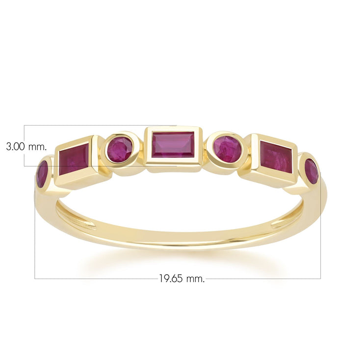 Classic Ruby Eternity Ring in 9ct Yellow Gold