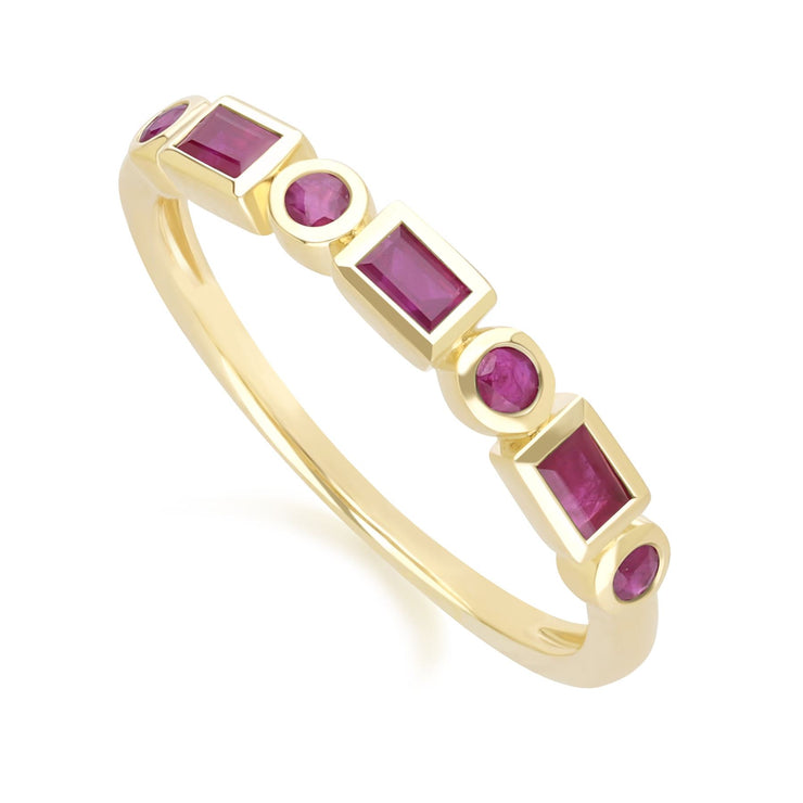 Classic Ruby Eternity Ring in 9ct Yellow Gold