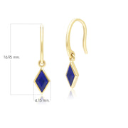 Classic Lapis Lazuli Drop Earrings in 9ct Yellow Gold