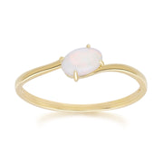 Classic Oval Opal Cabochon Ring in 9ct Yellow Gold