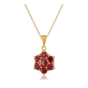 Floral Garnet Pendant on Chain Image 1