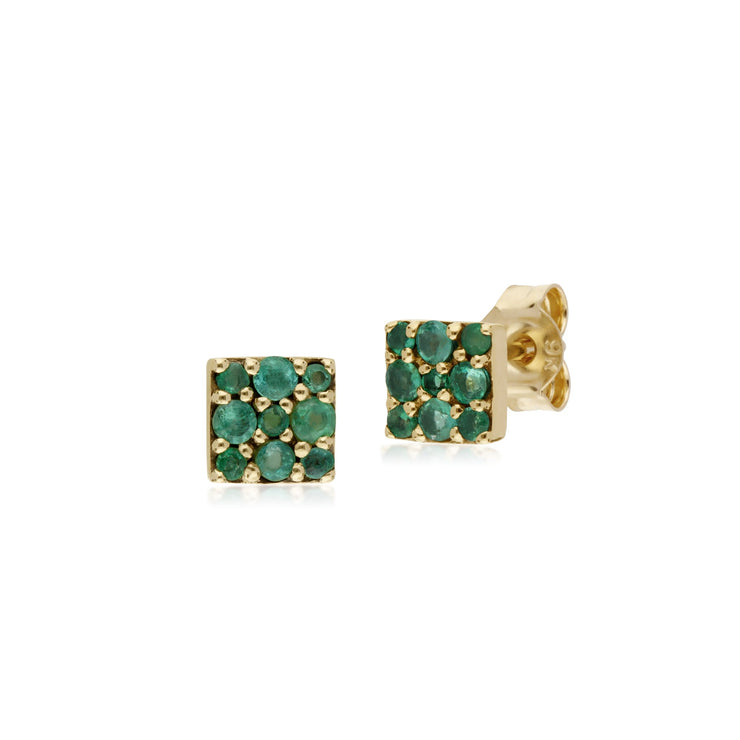 Classic Emerald Cluster Stud Earrings Image 1