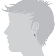 Classic Sapphire & Diamond Half Hoop Earrings Image 3