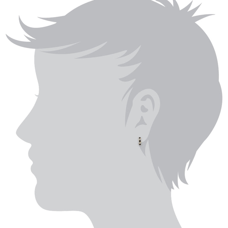 Classic Sapphire & Diamond Half Hoop Earrings Image 3