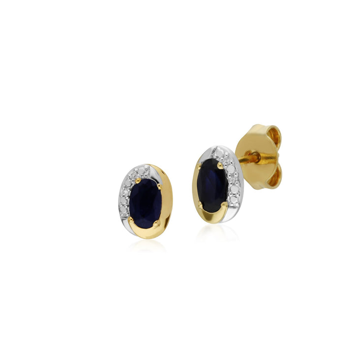 Classic Sapphire & Diamond Stud Earrings Image 1