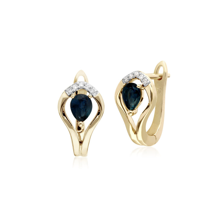 Classic Sapphire & Diamond Lever back Earrings