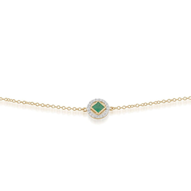 Classic Square Emerald & Diamond Halo Emerald Image 1