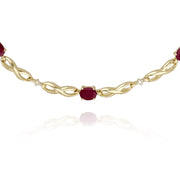 Classic Ruby & Diamond Infinity Bracelet Image 1