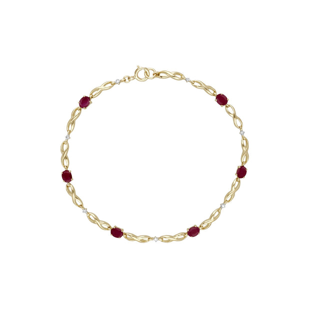 Classic Ruby & Diamond Infinity Bracelet Image 2