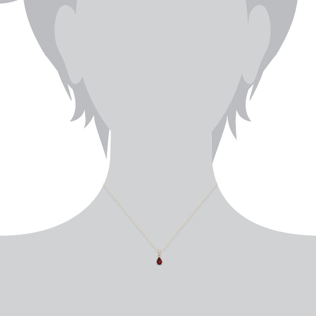 Classic Garnet & Diamond Pendant on Chain Image 2