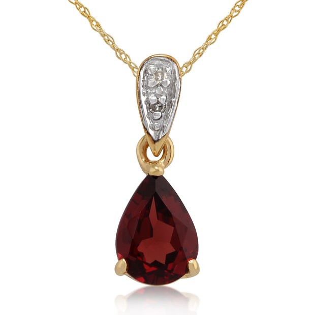 Classic Garnet & Diamond Pendant on Chain Image 1