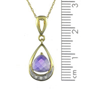 Art Nouveau Amethyst & Diamond Drop Earrings & Pendant Set Image 8