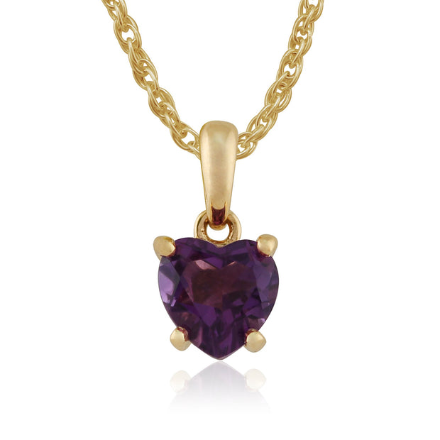 Classic Amethyst Heart Stud Earrings & Pendant Set Image 4