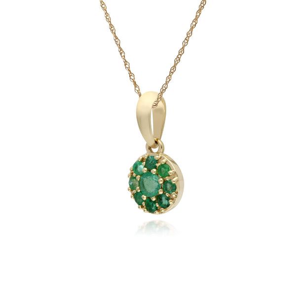 Classic Emerald Cluster Pendant Necklace Image 2