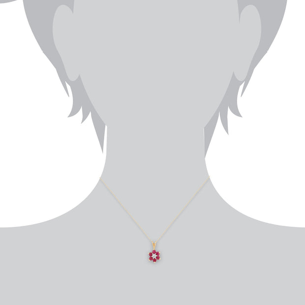 Floral Ruby & Diamond Pendant Image 3