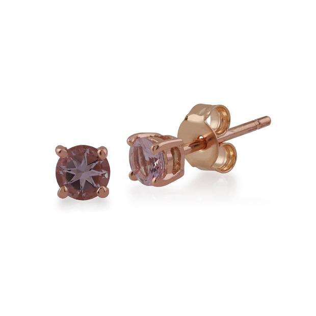 Classic Morganite Stud Earrings & Diamond Square Ear Jacket Image 2