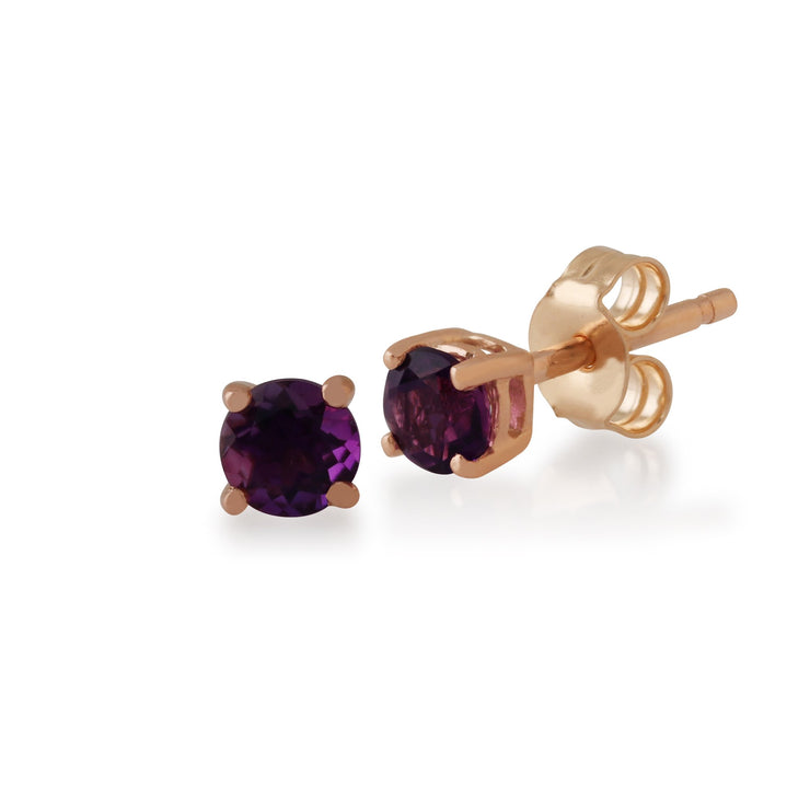 Classic Amethyst Stud Earrings & Diamond Square Ear Jacket Image 2