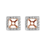 Classic Morganite Stud Earrings & Diamond Square Ear Jacket Image 3