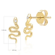 ECFEW™ Diamond Snake Wrap Stud Earrings in 9ct Yellow Gold