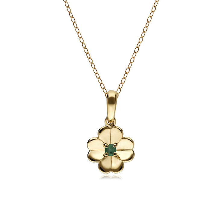 Gardenia Emerald Clover Pendant